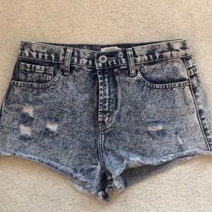 Forever 21 acid wash high wasted shorts